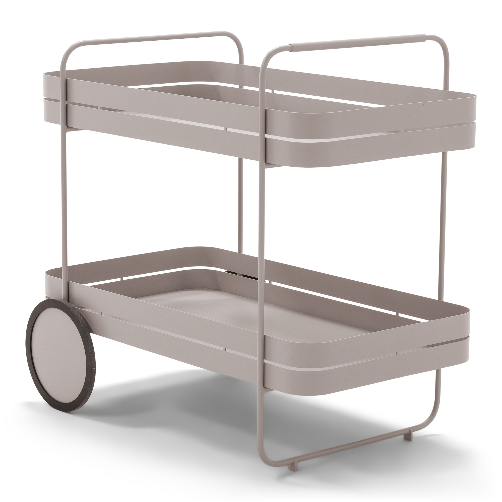 Spinder Design Gin   Trolley Serveringsvogn       Hylde Og Hjul Silky Taupe Stål  42x74