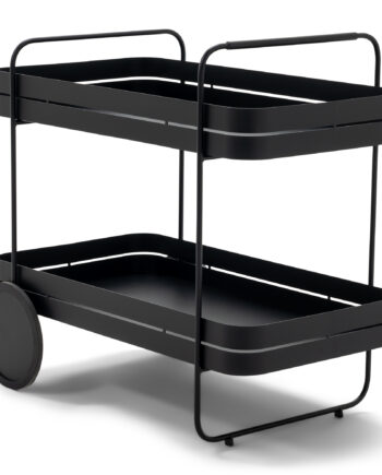 Spinder Design Gin   Trolley Serveringsvogn       Hylde Og Hjul Sort Stål  42x74