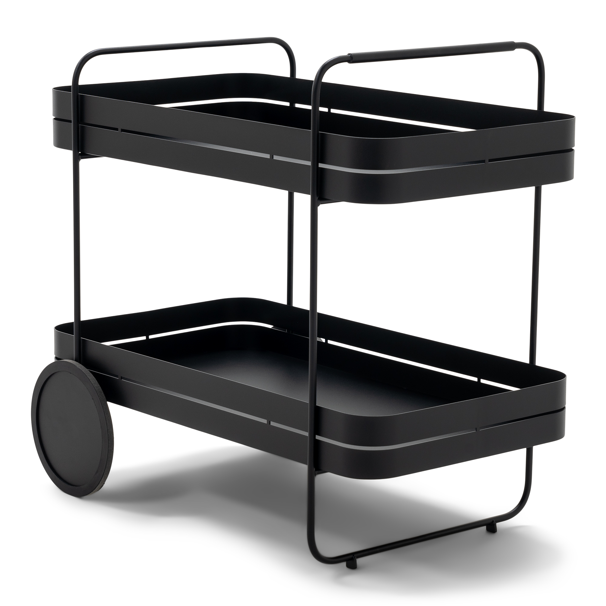 Spinder Design Gin   Trolley Serveringsvogn       Hylde Og Hjul Sort Stål  42x74