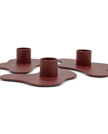 Spinder Design Melt Lysestage  Organisk Bourgogne Stål  Sæt Af