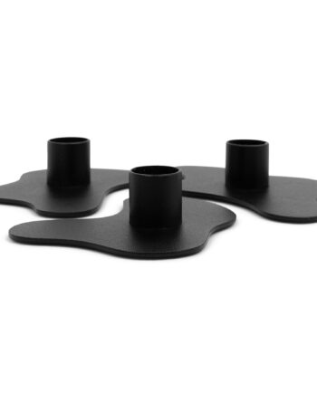 Spinder Design Melt Lysestage  Organisk Sort Stål  Sæt Af