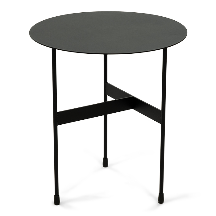 Spinder Design Mira Høj Sidebord  Rund Sort Stål  ø45