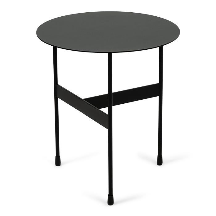 Spinder Design Mira Lav Sidebord  Rund Sort Stål  ø40