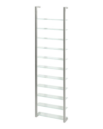 Spinder Design Rektangulær Cubic Reol     11 Hylder Glas Og Grå Stål   :167cm X46cm   13cm