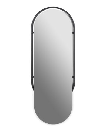 Spinder Design Sfera Vægspejl  Oval Spejlglas Og Sort Stål  59x159