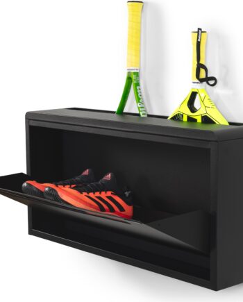 Spinder Design Sportiva Skoskab   Mat Sort Stål Med Ventileret Klap Og Skjult Toprum Til   Par Sko 37 7ã 75 7ã 17   Cm