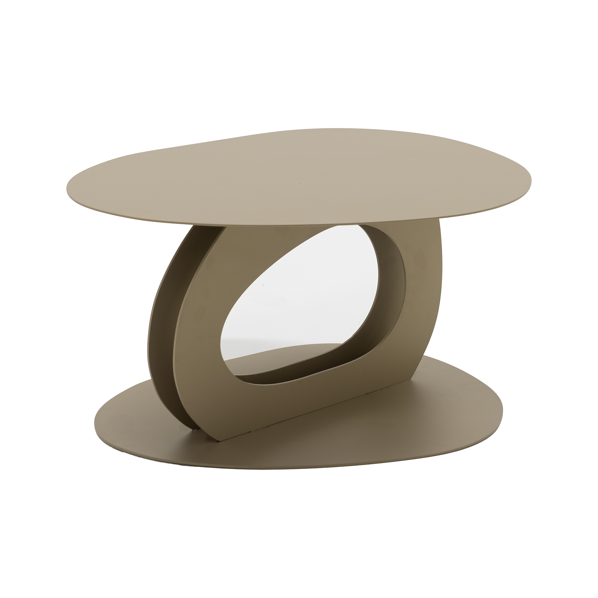 Spinder Design Tonda Sofabord  Organisk Champagne Genbrugt Stål  65 5x55