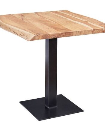 Spisebord   Massivt Akacietræ  80x75x75 Cm  Landlig Stil  Naturfarvet