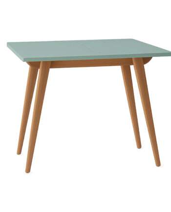 Spisebord Med Udtræk  45x90cm  Ben   Asketræ  Bordplade   Smuk Salviegrøn Farve