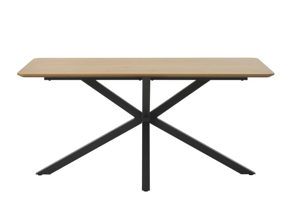 Spisebord  Rektangulær Natur Egemelamin Og Sort Metal  90x160