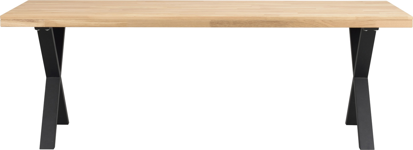Spisebord Rowico Brooklyn Massiv Egetræ   Sort Pulverlakeret Metal  -ben 220ã 95ã 75 Cm Fscâ -certificeret