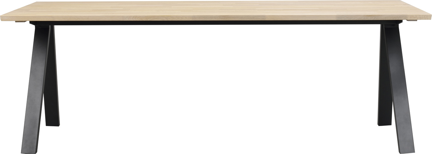 Spisebord Rowico Carradale   Hvidkalket Eg Med Sorte Metal  -ben 220ã 100 Cm