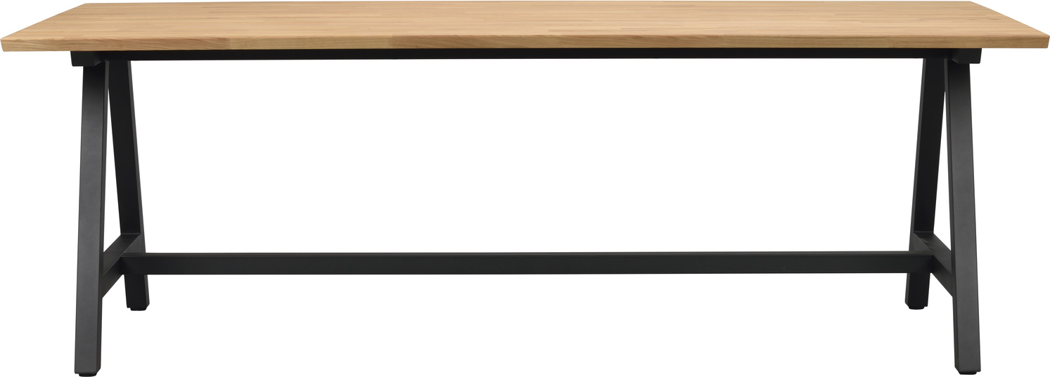 Spisebord Rowico Carradale 220x100 Cm Olieret Massiv Eg Med Sort Pulverlakeret  -ramme Fsc 100