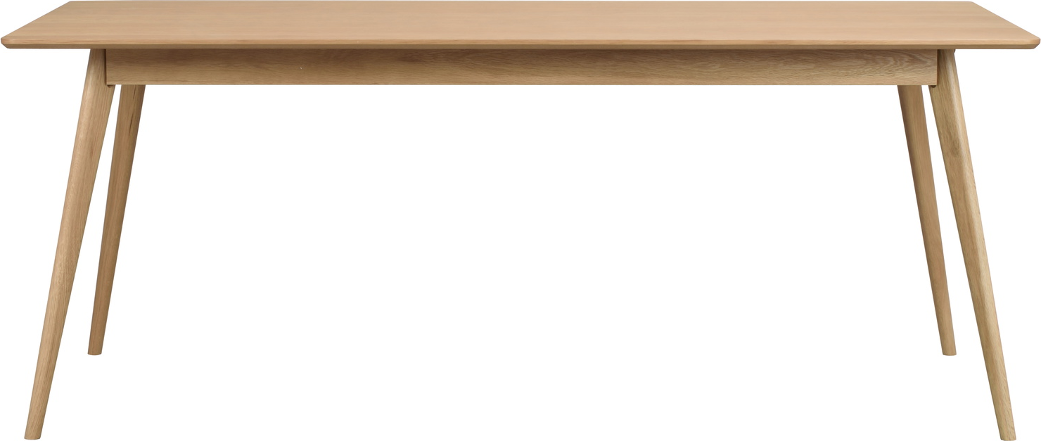 Spisebord Rowico Yumi Lakeret Egetræsfiner 190x90 Cm Slanke Skrå Ben Skandinavisk Design