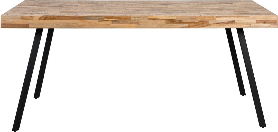 Spisebord Studio White Suri Rektangulært Teak Natur 180x90x76 Cm Med Sorte Metalben