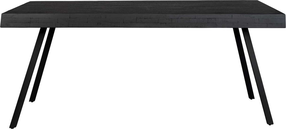 Spisebord Studio White Suri Rektangulært 220x100 Cm Sort Teaktræ Bordplade Metalstel
