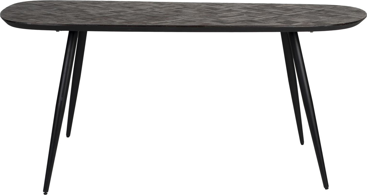 Spisebord Studio White Webster   Bæredygtigt Genanvendt Teak Med Jernben 180x90 Cm Mørk Natur