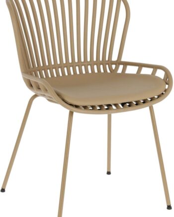 Spisebordsstol Kave Home Surpika Beige Plast Caféstol Med Polstret Sædepude Nordisk Design