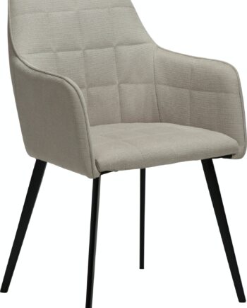 Spisebordsstol Med Armlæn Dan-form Denmark Embrace   Hvid Beige Stof Med Sort Metalstel H84ã B55ã L55 Cm