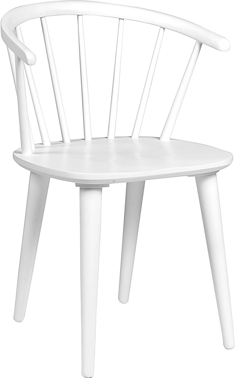 Spisebordsstol Med Armlæn Rowico Carmen Hvid Lakeret Massivt Gummitræ H76ã B55ã D52 Cm