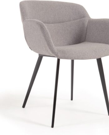 Spisebordsstol Med Armlæn   Spisestuestol Kave Home Nadya   Grå Polstret Stof  Nordisk Design