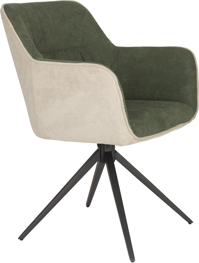 Spisebordsstol Med Armlæn Studio White Daley  -pak Lysgrå Beige Polyester Jernstel