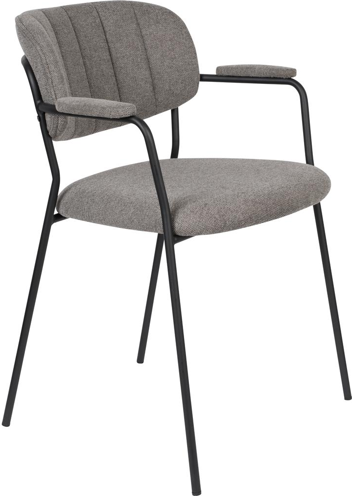 Spisebordsstol Med Armlæn Studio White Jolien Grå Polstret Stof