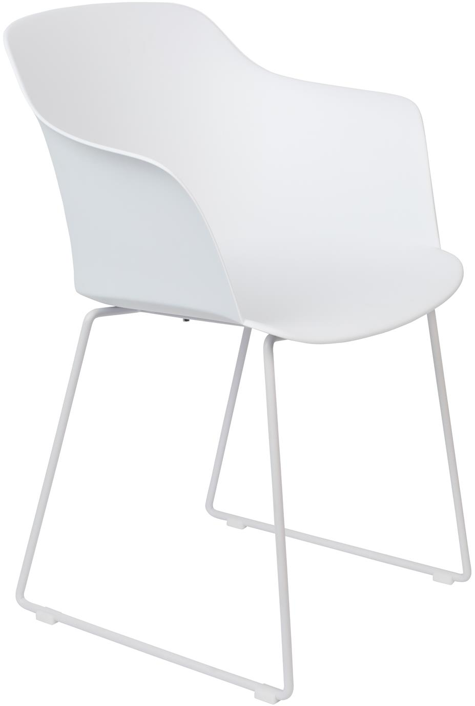 Spisebordsstol Med Armlæn Tango Fra Studio White Offwhite Polypropylen Med Stålramme