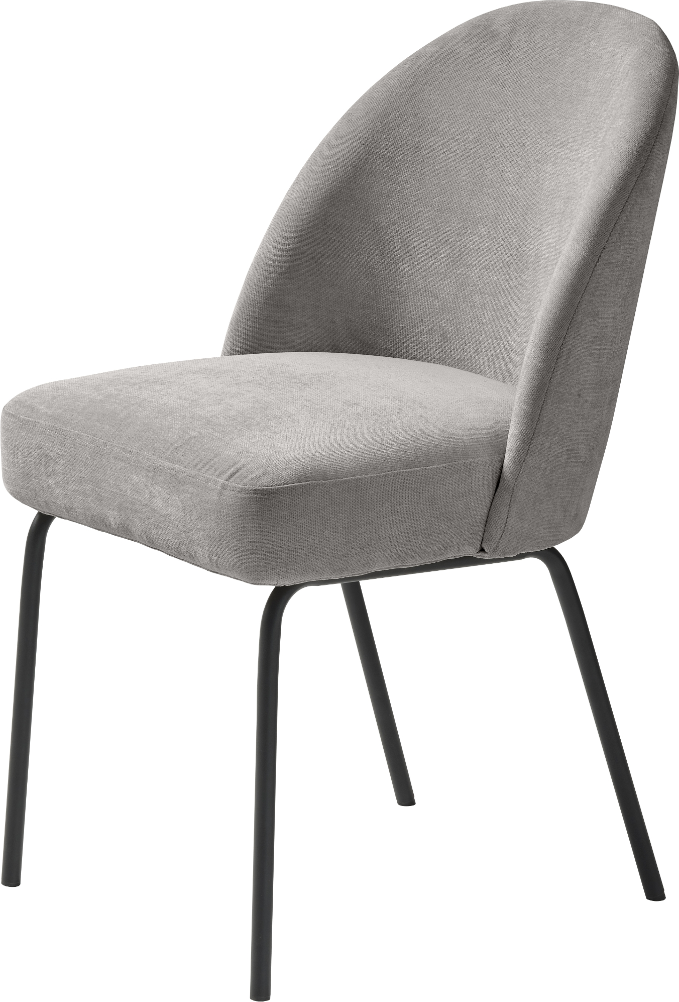 Spisebordsstol Nordique Design Creston   Grå Chenille   Sort Metalramme   Komfortabel Minimalisme  Fsc-certificeret