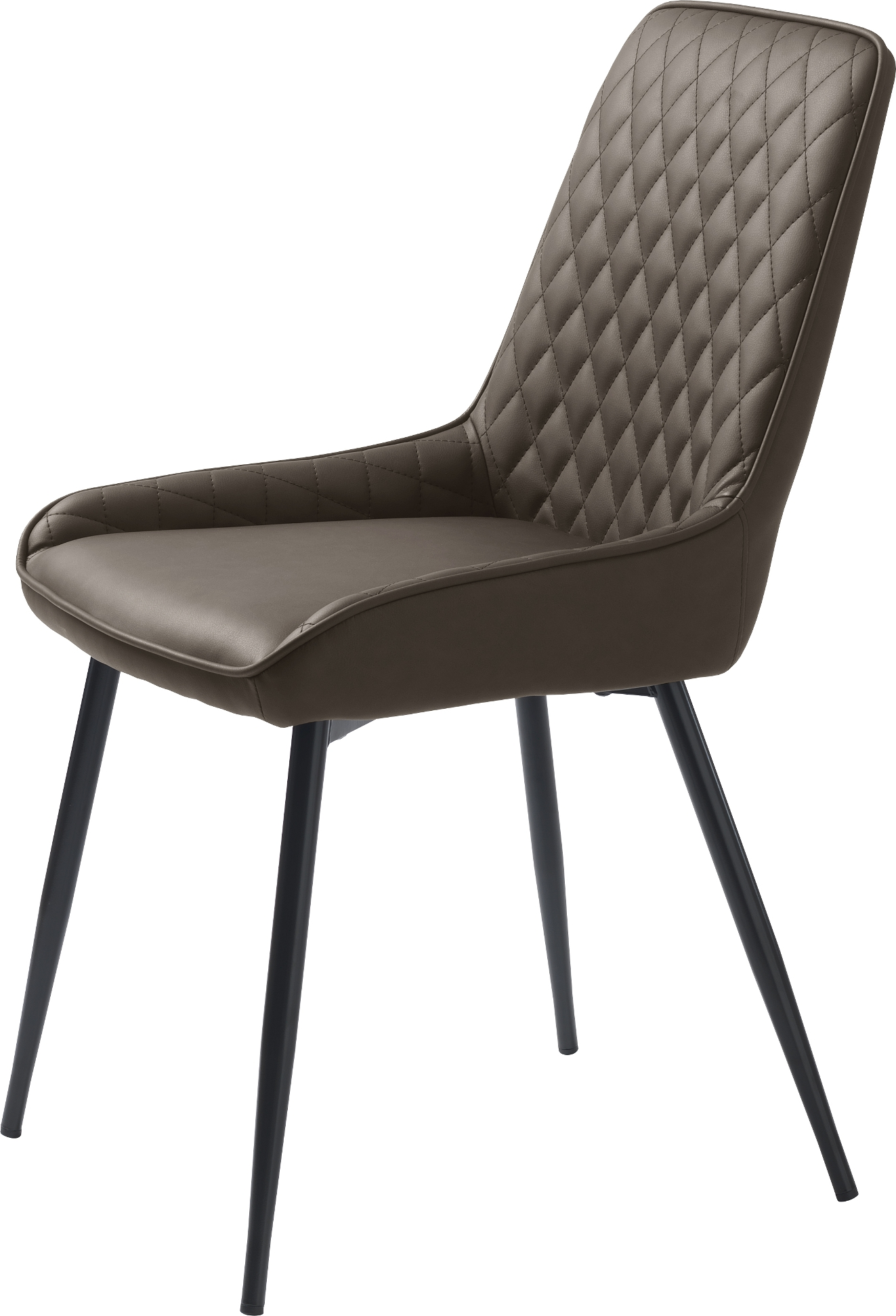 Spisebordsstol Nordique Design Milton   Brun Vintage Pu-kunstlæder Med Sorte Metalben