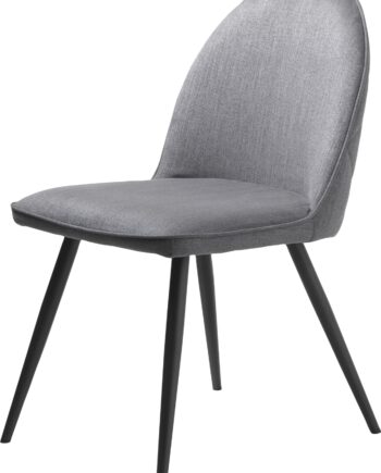 Spisebordsstol Nordique Design Minto   Grå Stof Med Diamant-syninger Og Sorte Metalben