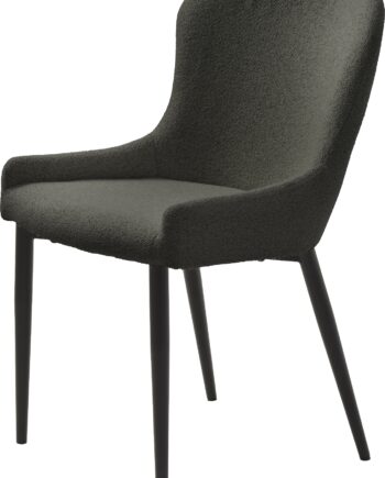 Spisebordsstol Nordique Design Ontario   Mørkegrå Bouclé Stof Med Sorte Metalben