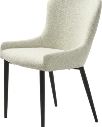Spisebordsstol Nordique Design Ontario   Off White Bouclé  Sort Metal  Moderne Spisestuestol