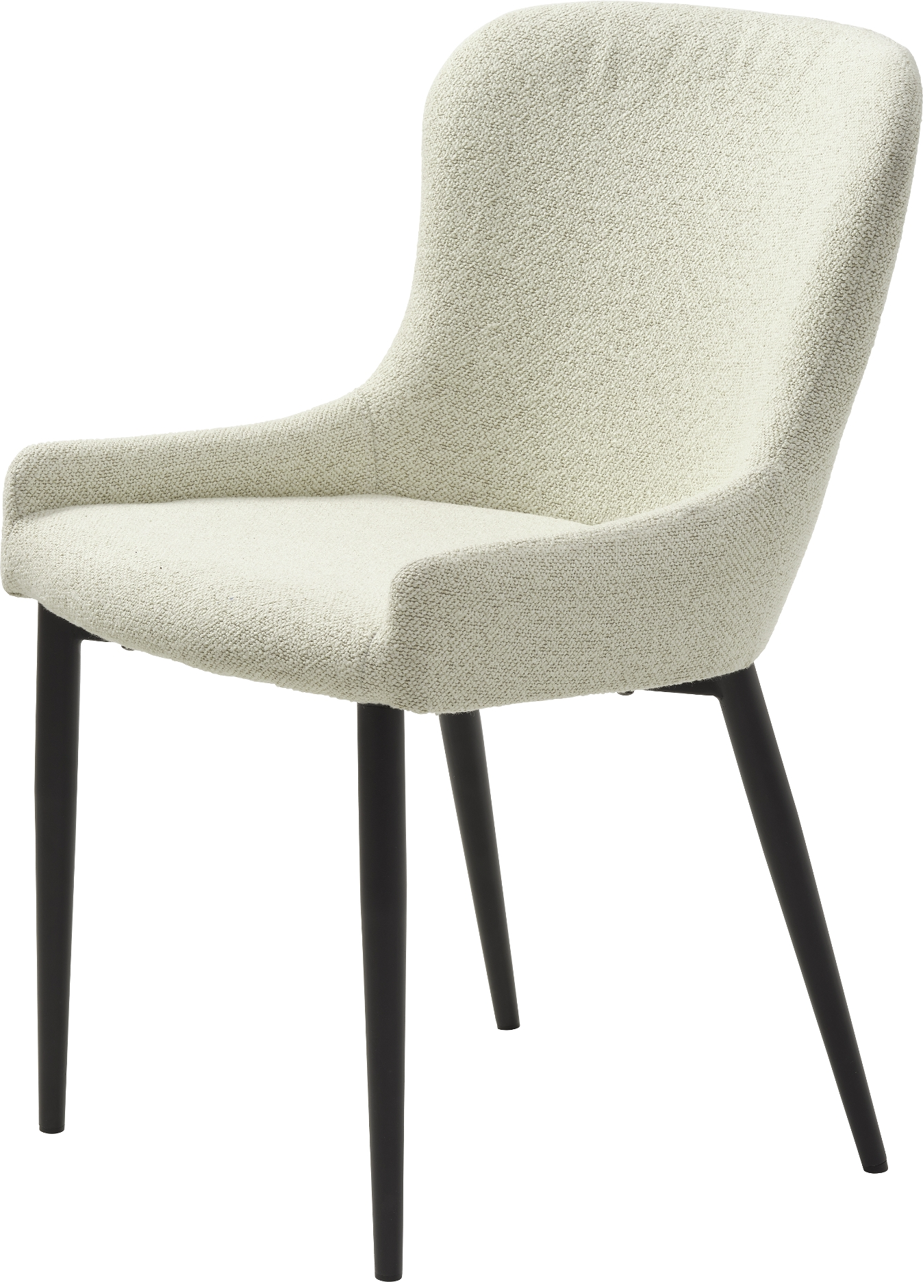 Spisebordsstol Nordique Design Ontario   Off White Bouclé  Sort Metal  Moderne Spisestuestol