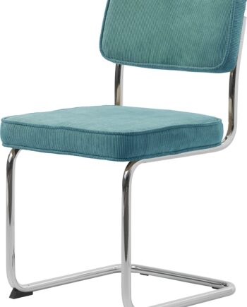 Spisebordsstol Nordique Design Rupert   Blå Robin Ribfløjl  Kromben
