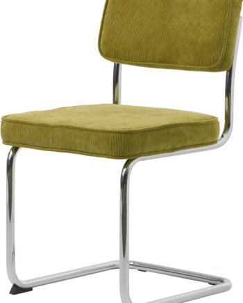 Spisebordsstol Nordique Design Rupert Corduroy Grøn Med Kromben H84ã B50 Cm