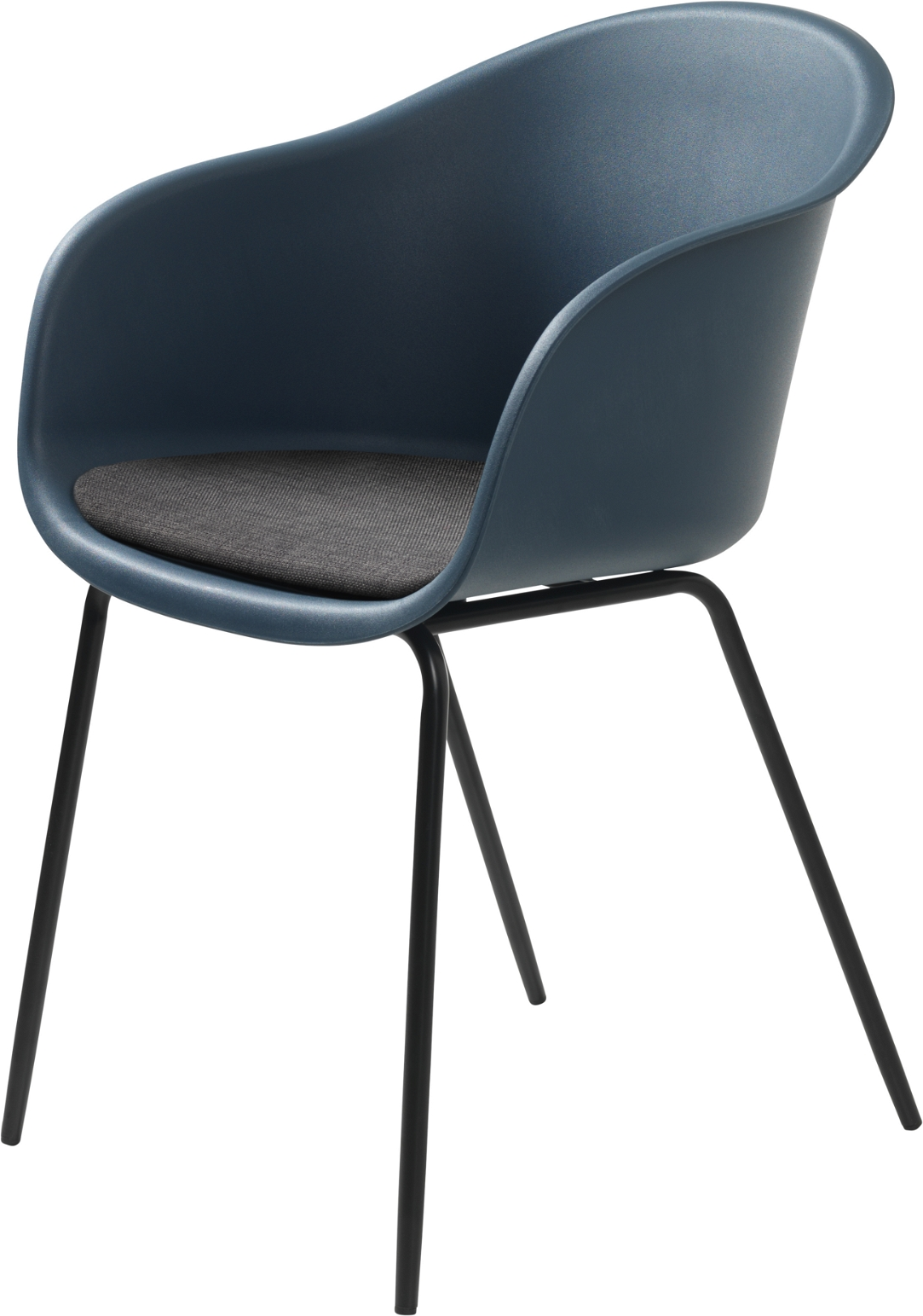 Spisebordsstol Nordique Design Topley Med Armlæn Mørkeblå Metalben Sæt
