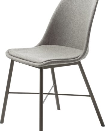 Spisebordsstol Nordique Design Whistler   Lysegrå Polyester Rock 140  Metalben  H83ã B47 Cm