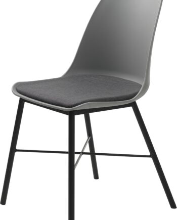 Spisebordsstol Nordique Design Whistler Med Gråt Rio-stof Og Sorte Metalben   H83   B47 Cm