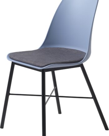 Spisebordsstol Nordique Design Whistler Støvet Blå Rio-stof   Sorte Metalben H83ã B47 Cm