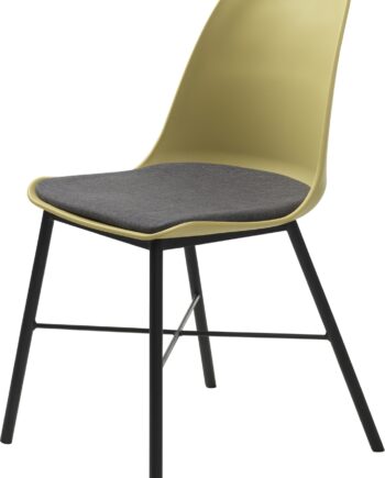 Spisebordsstol Nordique Design Whistler   Støvet Gul Plastskal  Sort Metalstel  Rio-stof  Sæt      H83xb47 Cm