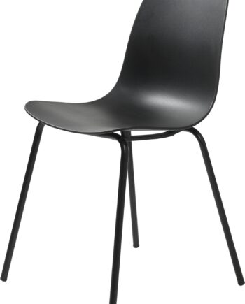 Spisebordsstol Nordique Design Whitby Ergonomisk Pp-sæde Metalben Sort H84xb50 Cm