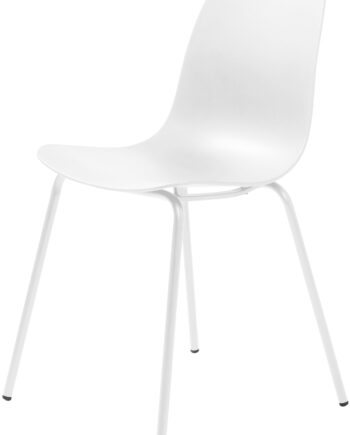 Spisebordsstol Nordique Design Whitby Hvid Plastskal Med Metalben