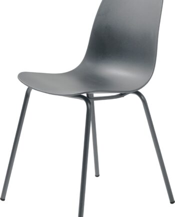 Spisebordsstol Nordique Design Whitby Sæt Af   Grå Pp-skal   Metalben H84ã B50 Cm