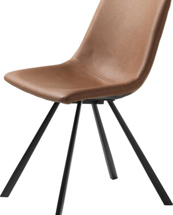 Spisebordsstol Nordique Design Yukon Tan Med Pu-vintage Kunstlæder Og Sorte Metalben   Stk H78 5ã B47 Cm