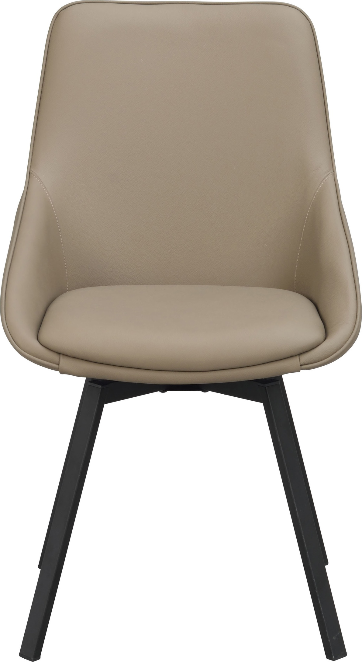 Spisebordsstol Rowico Alison   Beige ægte Læder Med Sort Metalstel  360 Drejefunktion Fsc-certificeret