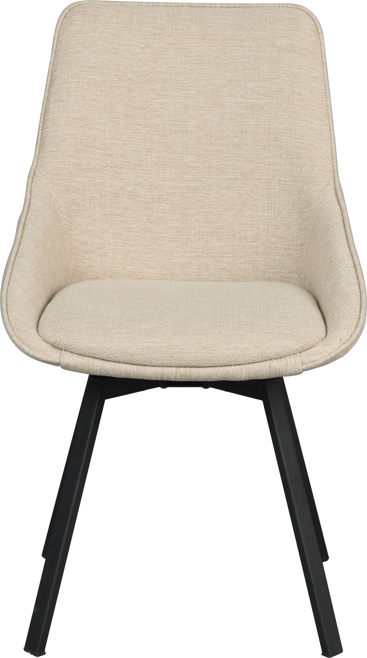 Spisebordsstol Rowico Alison  -pak Lysebeige Stof Drejefunktion Sort Pulverlakeret Metalstel H87ã B51ã D60 Cm