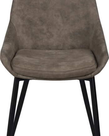 Spisebordsstol Rowico Sierra Mørkbeige Mikrofiber Med Sort Pulverlakerede Metalben H85ã B49ã D55 Cm