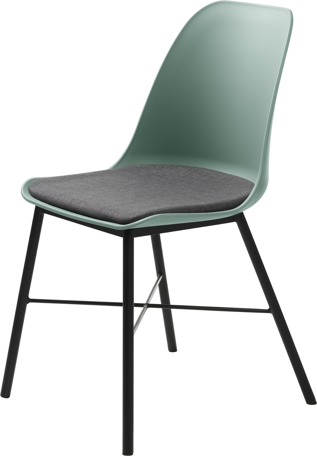 Spisebordsstol Spisestol Nordique Design Whistler  Polstret Rio-stof Grøn  Sort Metalstel  H83   B47 Cm