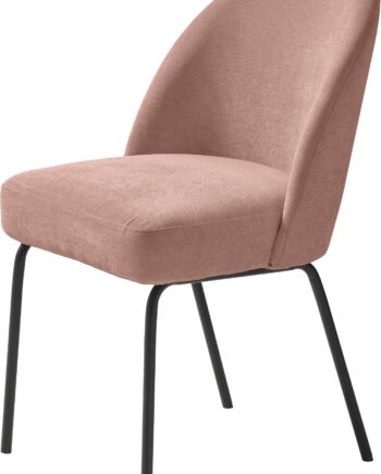 Spisebordsstol Spisestuestol Nordique Design Creston Lyserød Chenillepolstret Med Sorte Metalben Fsc Mix H83 5ã B48   Cm